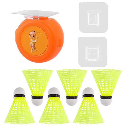 Self-Adhesive Elastic Badminton Trainer Set, Solo Badminton Training Device Badminton Single Player Rebound Practice Swing Adult