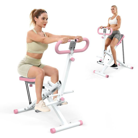 Squat Machine for Home, Adjustable 4 Resistance Bands,Rodeocore Exercise Machine, Ride & Rowingmachine for Botty Glutes Butt Thighs, Foldable 330LBS, Abback/Leg Press Hip Thrust Christmas Gift